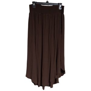 Zenana Outfitters Brown High-Low Maxi Skirt
